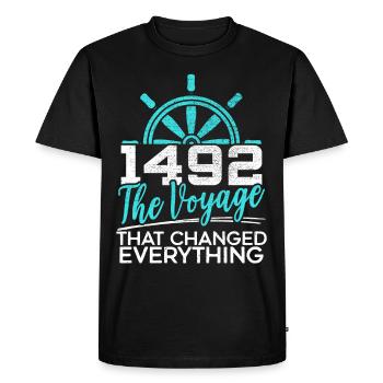 1492: The journey that changed everything - Men's Premium Organic T-Shirt - black - Front - Nico (187cm)