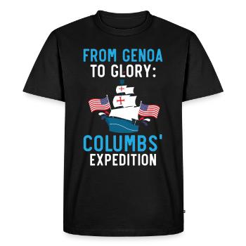From Genoa to fame and glory: Columbus' voyage of discovery - Men's Premium Organic T-Shirt - black - Front - Nico (187cm)