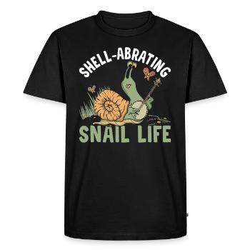 Snail lovers snail life sluggish running - Men's Premium Organic T-Shirt - black - Front - Nico (187cm)
