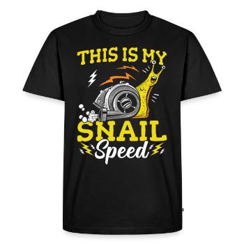 Snails Lovers Snail Speed Sluggish - Men's Premium Organic T-Shirt - black - Front - Nico (187cm)