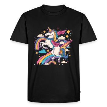 Licorne Super-héros Licornes Licorne Bébé Licorne - T-shirt Premium bio Homme - noir - Devant - Nico (187cm)