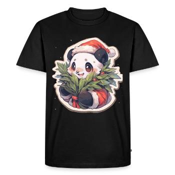 Panda Noël Panda Pandas Panda Noël - T-shirt Premium bio Homme - noir - Devant - Nico (187cm)