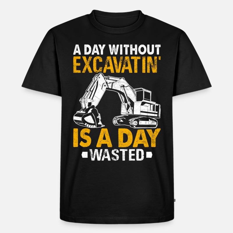 Lustiger Baggerführer HEO - Männer Premium Bio T-Shirt - Schwarz