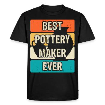 Poterie Poterie Poterie - T-shirt Premium bio Homme - noir - Devant - Nico (187cm)