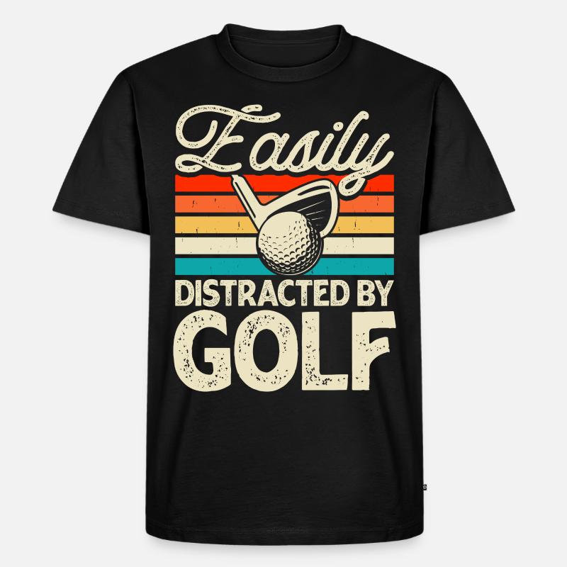 Golf Golfer - Männer Premium Bio T-Shirt - Schwarz