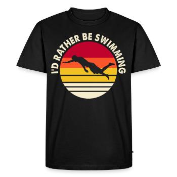 Flotteur de natation - T-shirt Premium bio Homme - noir - Devant - Nico (187cm)