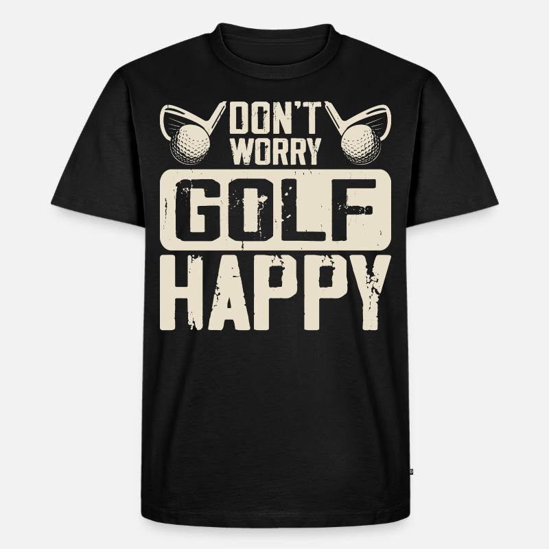 Golf Golfer - Männer Premium Bio T-Shirt - Schwarz