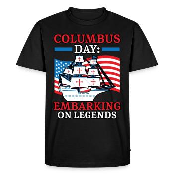 Columbus Day: Embarkation on legends Columbus-T - Men's Premium Organic T-Shirt - black - Front - Nico (187cm)