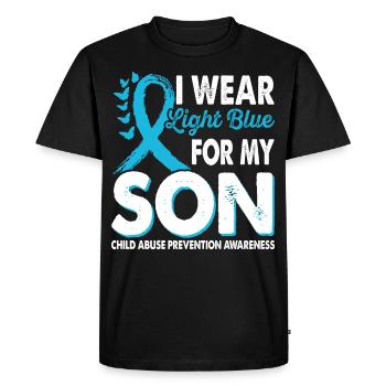 Portez du bleu clair pour que le fils soit conscient de - T-shirt Premium bio Homme - noir - Devant - Nico (187cm)