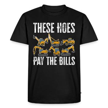 Drôle de conducteur d’excavatrice HEO - T-shirt Premium bio Homme - noir - Devant - Nico (187cm)