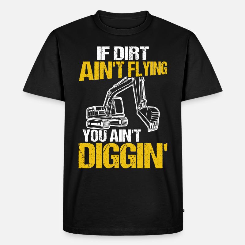Lustiger Baggerführer HEO - Männer Premium Bio T-Shirt - Schwarz