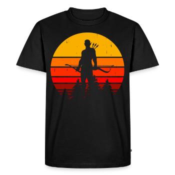 Archer Tir à l’arc - T-shirt Premium bio Homme - noir - Devant - Nico (187cm)