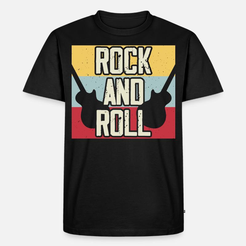 Rock And Roll - Männer Premium Bio T-Shirt - Schwarz