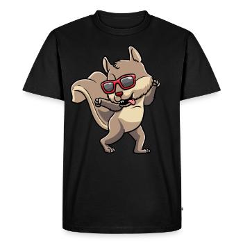 Prancing squirrel with sunglasses rodent - Men's Premium Organic T-Shirt - black - Front - Nico (187cm)