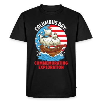 Columbus Day: To commemorate the discovery of K - Men's Premium Organic T-Shirt - black - Front - Nico (187cm)