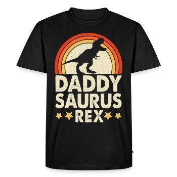 Daddy Saurus Rex Daddy Father Father's Day - Men's Premium Organic T-Shirt - black - Front - Nico (187cm)