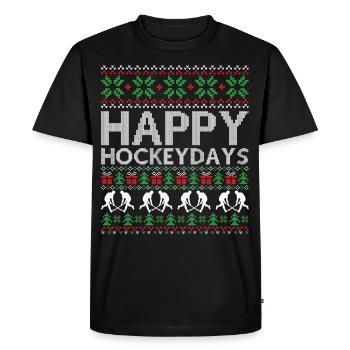 Hockey Moche Noël - T-shirt Premium bio Homme - noir - Devant - Nico (187cm)