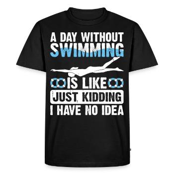 Flotteur de natation - T-shirt Premium bio Homme - noir - Devant - Nico (187cm)