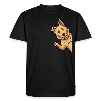 Perro Pastor Vasco Chien de côté - T-shirt Premium bio Homme - noir - Devant - Nico (187cm)