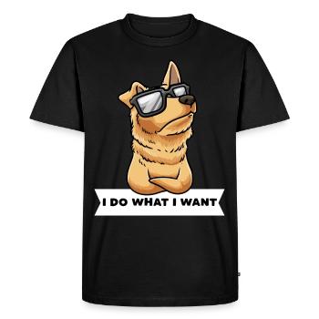 Perro Pastor Vasco Chien avec lunettes de soleil - T-shirt Premium bio Homme - noir - Devant - Nico (187cm)