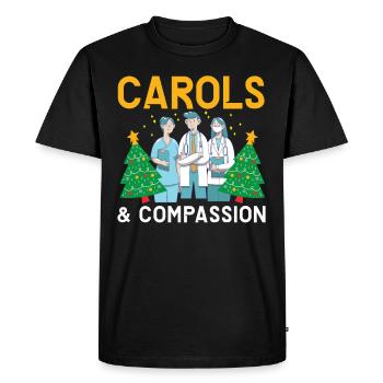 Noël des chants et de l’infirmière Compassion - T-shirt Premium bio Homme - noir - Devant - Nico (187cm)