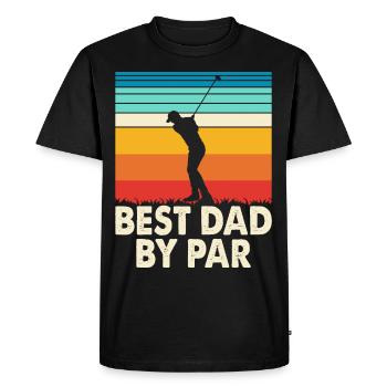 Papa de golf Père - T-shirt Premium bio Homme - noir - Devant - Nico (187cm)