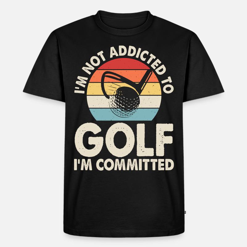 Golf Golfer - Männer Premium Bio T-Shirt - Schwarz