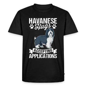 Le bichon havanais accepte les candidatures - T-shirt Premium bio Homme - noir - Devant - Nico (187cm)