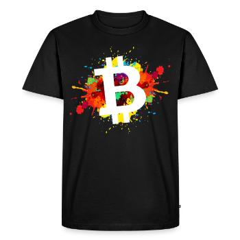Bitcoin Crypto Crypto-monnaie - T-shirt Premium bio Homme - noir - Devant - Nico (187cm)