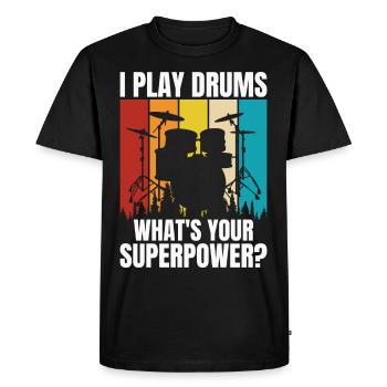 Drums Drummer Drummer - Men's Premium Organic T-Shirt - black - Front - Nico (187cm)