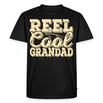 Pêcheur à la ligne Pêche Grand-père - T-shirt Premium bio Homme - noir - Devant - Nico (187cm)