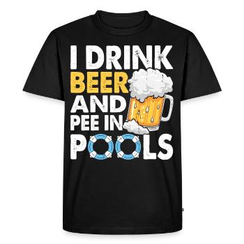 Swimming Float Beer Pool - Men's Premium Organic T-Shirt - black - Front - Nico (187cm)