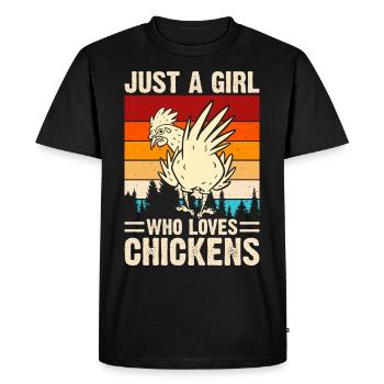 Poulets Poulet - T-shirt Premium bio Homme - noir - Devant - Nico (187cm)