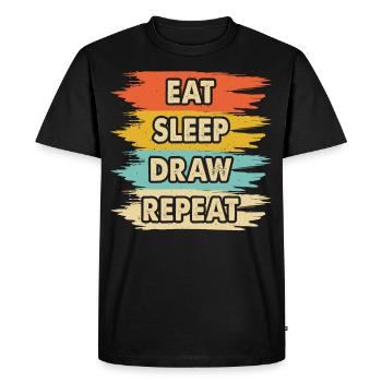 Dessin Peinture - T-shirt Premium bio Homme - noir - Devant - Nico (187cm)
