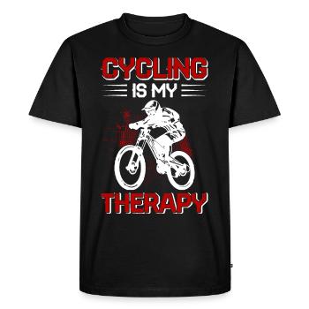 Cycling Is My Therapy - Men's Premium Organic T-Shirt - black - Front - Nico (187cm)