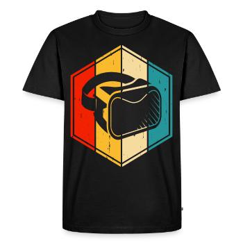 VR Virtual Reality - Men's Premium Organic T-Shirt - black - Front - Nico (187cm)