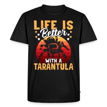 La vie est meilleure avec le - T-shirt Premium bio Homme - noir - Devant - Nico (187cm)