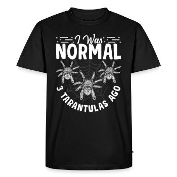 J’étais normal devant 3 tarentules tarentules - T-shirt Premium bio Homme - noir - Devant - Nico (187cm)
