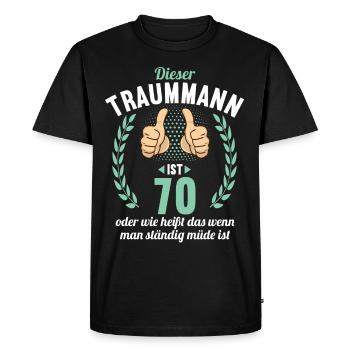 Dieser Traummann ist 70 Jahre 70 Geburtstag - Männer Premium Bio T-Shirt - Schwarz - Vorne - Nico (187cm)