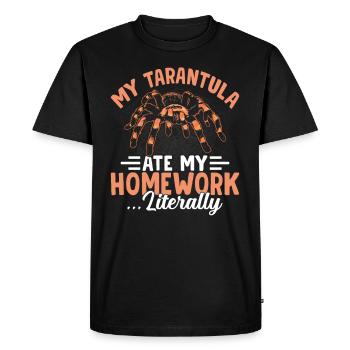 Tarentula a mangé mon animal de compagnie de devoirs - T-shirt Premium bio Homme - noir - Devant - Nico (187cm)