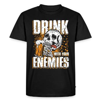Drink with your enemies - Men's Premium Organic T-Shirt - black - Front - Nico (187cm)