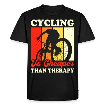 Le cyclisme coûte moins cher que la thérapie - T-shirt Premium bio Homme - noir - Devant - Nico (187cm)