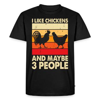 Poulets Poulet - T-shirt Premium bio Homme - noir - Devant - Nico (187cm)