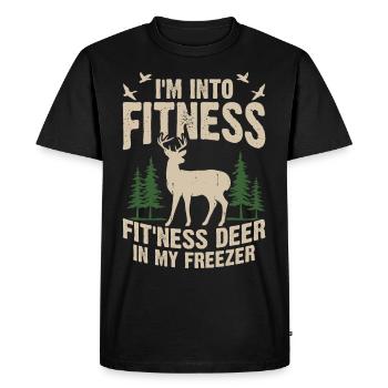 Chasse au cerf chasseur - T-shirt Premium bio Homme - noir - Devant - Nico (187cm)