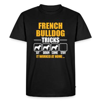 Astuces de bouledogue français - T-shirt Premium bio Homme - noir - Devant - Nico (187cm)