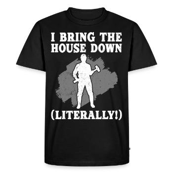 Journée amusante de démolition de maison - T-shirt Premium bio Homme - noir - Devant - Nico (187cm)