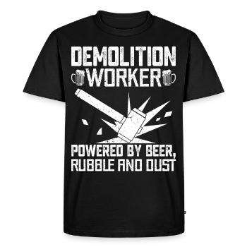 Fun day of house demolition - Men's Premium Organic T-Shirt - black - Front - Nico (187cm)