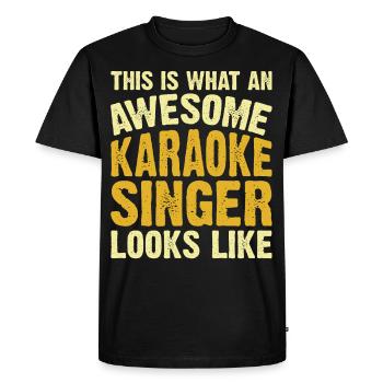 Karaoké - T-shirt Premium bio Homme - noir - Devant - Nico (187cm)