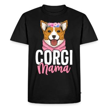 Corgi Mama - Men's Premium Organic T-Shirt - black - Front - Nico (187cm)