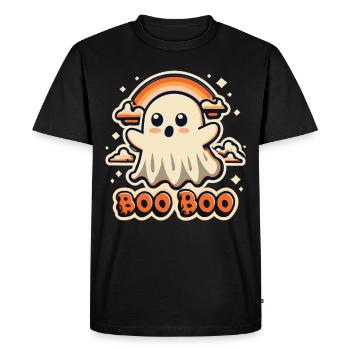 Boo Boo Halloween Ghost - Men's Premium Organic T-Shirt - black - Front - Nico (187cm)
